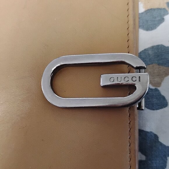 ❤️Vintage GUCCI Distressed All Leather Clutch 6 Id Checkbook Wallet - Picture 2 of 8